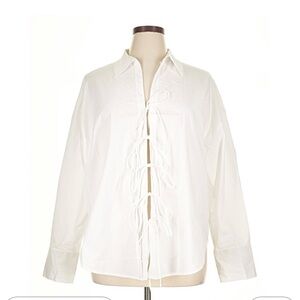 Express NWT open lace-up front blouse